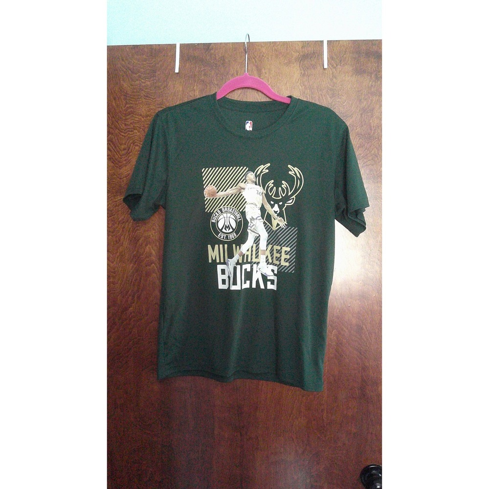 NBA Milwaukee Bucks Kids XL Green Giannis Antetokounmpo‎ 34 T-Shirt